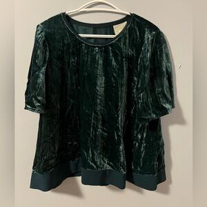 Maeve Emerald Green Velvet Blouse